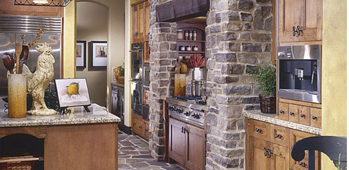 Use of Tile Design in a rustic country farmhouse kitchen