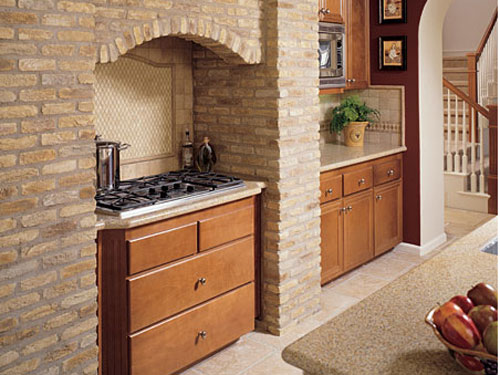 Kitchen oven in a brick enclave