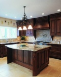 Kitchen Island in dark wood finish, attractive design