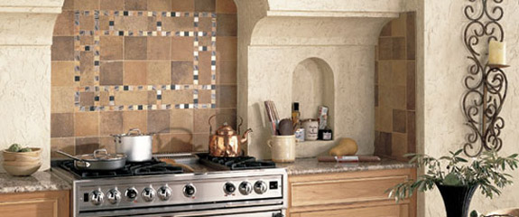 Rustic Kitchen Design with innovative tile decorations
