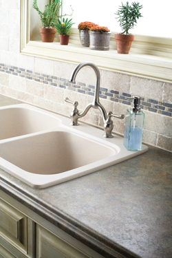 Laminate counter tops with taps