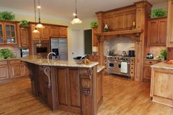 Green Wheatboard Cabinets