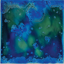 Tile for kitchen floor or backsplash: crystal emeral blue
